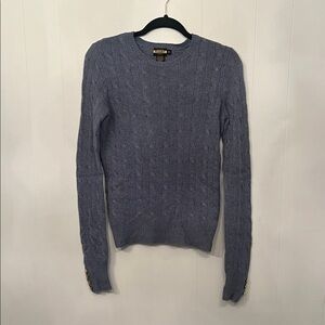 Ralph Lauren Dusty Blue Cable-Knit Crewneck Sweater Size S
